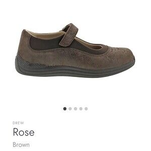 Drew Rose Women's Cushioned Mary Jane Brown Foil Metallic Leather Sz 8.5 M